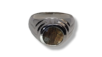 Men´s silver ring with 5.15 ct Gold Sheen Sapphire Ohararings
