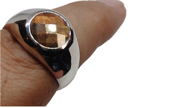 Men´s silver ring with 4.35 ct Gold Sheen Sapphire Ohararings