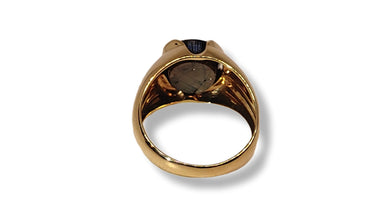 Men´s 14 k gold ring with 8.50 ct Gold Sheen Star Sapphire Ohararings
