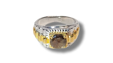 Unisex silver ring with 1.5 ct Gold Sheen Sapphire Ohararings