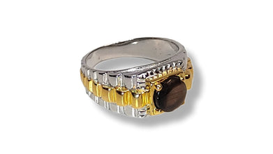 Unisex silver ring with 1.5 ct Gold Sheen Sapphire Ohararings