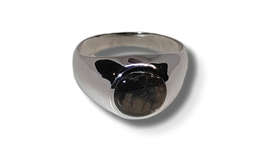 Men´s silver ring with 4.45 ct Gold Sheen Sapphire Ohararings